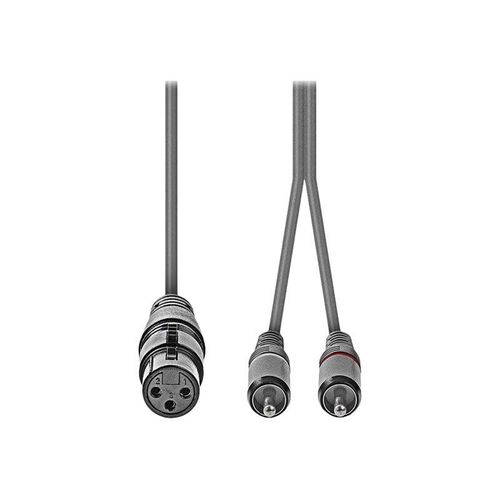Nedis OnStage series - Câble audio - RCA x 2 mâle pour XLR3 femelle - 1.5 m - gris foncé