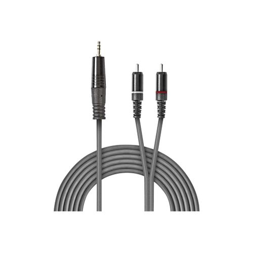 Nedis OnStage series - Câble audio - RCA x 2 mâle pour mini-phone stereo 3.5 mm mâle - 1.5 m - gris foncé