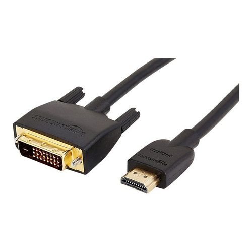 AmazonBasics - Câble adaptateur - HDMI mâle pour DVI-D mâle - 3 m - blindé - vis moletées