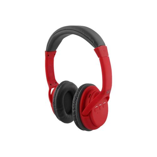 T'nB HASHTAG - Écouteurs avec micro - sur-oreille - Bluetooth - sans fil - jack 3,5mm - rouge