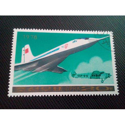 Timbre Coree Du Nord Yt 1451 D Avions Tu 144 1978 ( 051204 )