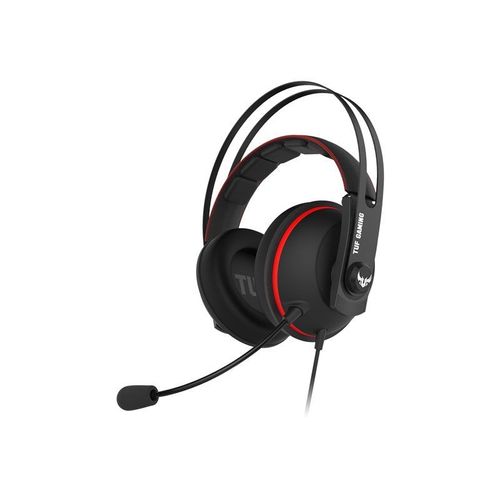 ASUS TUF Gaming H7 - Micro-casque - circum-aural - filaire - USB, jack 3,5mm - rouge