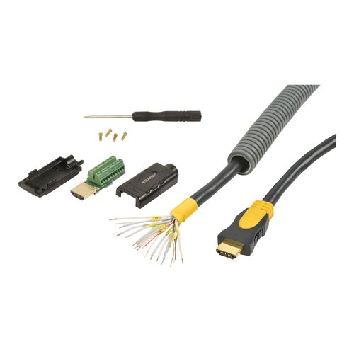 ERARD Connect FLEX INTEGRATION - Câble HDMI - HDMI mâle pour fil dénudé - 5 m - noir, jaune - support 4K