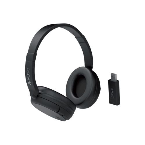 R-MUSIC - Écouteurs - circum-aural - 2,4 GHz - sans fil - noir