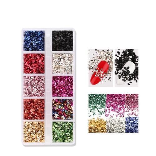 10 Couleurs Ongles Strass Paillettes Flocons Bricolage Nail Art Décoration Manucure Outils Avec Une Durabilité Suffisante Et Ruggednes