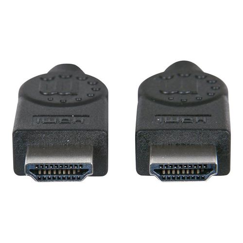 Manhattan HDMI Cable with Ethernet, 4K@30Hz (High Speed), 15m, Male to Male, Black, Ultra HD 4k x 2k, Fully Shielded, Gold Plated Contacts, Lifetime Warranty, Polybag - Câble HDMI avec Ethernet -...