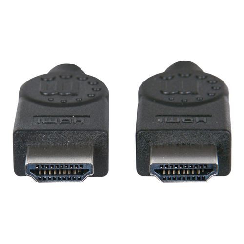 Manhattan HDMI Cable, 1080p@60Hz (High Speed), 10m, Male to Male, Black, Fully Shielded, Gold Plated Contacts, Lifetime Warranty, Polybag - High Speed - câble HDMI - HDMI mâle pour HDMI mâle - 10...