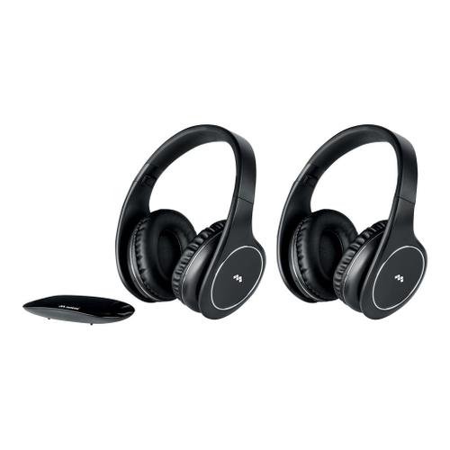 Meliconi HP Easy Digital bundle - Écouteurs - circum-aural - sans fil - noir (pack de 2)