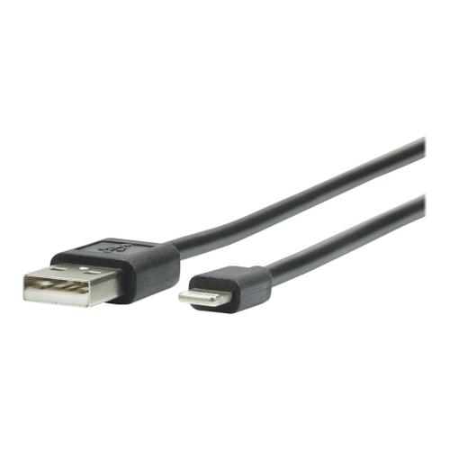 Mobilis - Câble de chargement / de données - USB mâle pour Lightning mâle - 1 m - noir