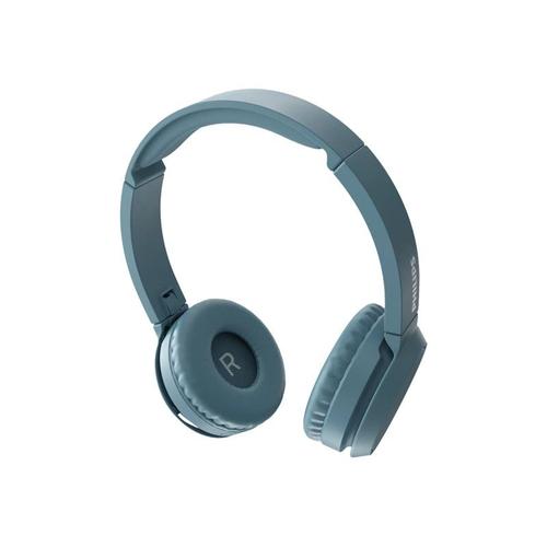 Philips TAH4205BL - Écouteurs avec micro - sur-oreille - Bluetooth - sans fil - isolation acoustique - bleu