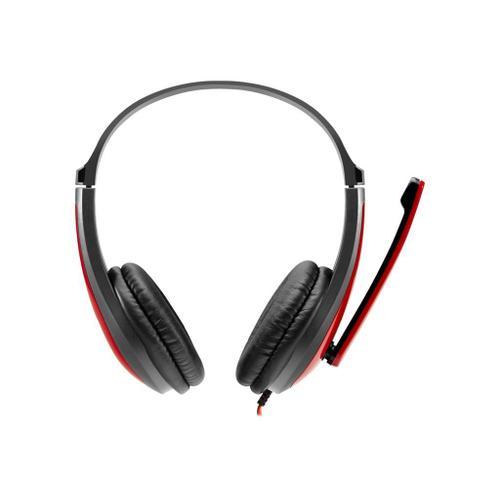 Canyon HSC-1 - Micro-casque - circum-aural - filaire - jack 3,5mm - noir/rouge