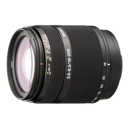 Objectif Sony SAL18200 - Fonction Zoom - 18 mm - 200 mm - f/3.5-6.3 DT - Sony A-type - pour Handycam NEX-VG900; a DSLR-A100, SLT-A55, A57, A58, A65, A77; a NEX F3D, F3K, F3Y; a3000