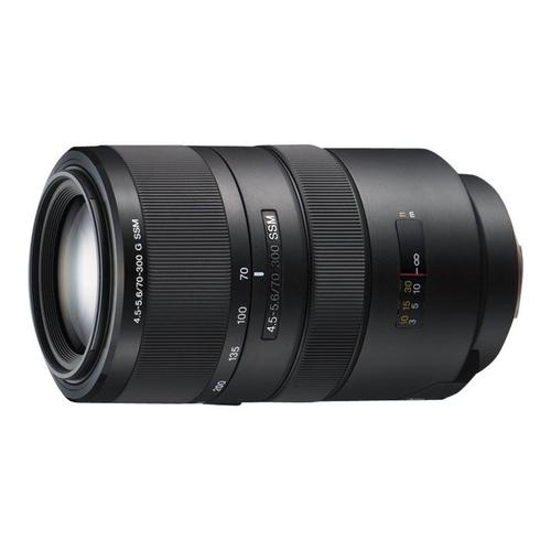 Objectif Sony SAL70300G - Fonction Zoom - 70 mm - 300 mm - f/4.5-5.6 G - Sony A-type - pour Handycam NEX-VG900; a DSLR-A100, SLT-A58, A65, A77; F3Y; a3000; a7