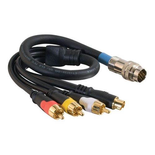 C2G RapidRun S- Video + Composite Video + Stereo Audio V.2 Break-Away Flying Lead - Câble vidéo/audio - S-Vidéo / vidéo composite / audio - 4 broches mini-din, RCA mâle pour connecteur MUVI mâle...