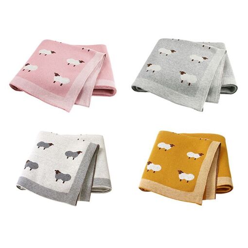 Bebe Recevant La Couverture Tricot Swaddle Poussette Literie Enveloppement Dessin Anime Alpaga P31b Rakuten