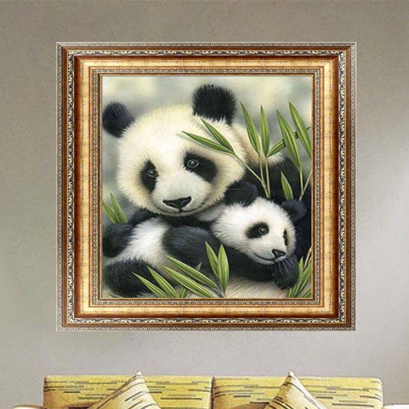 Kit De Point De Croix 5d Bricolage Peinture Broderie Diamant Panda Mater Et Bebe Accrocher Une Image Pour Decorer C42 Rakuten