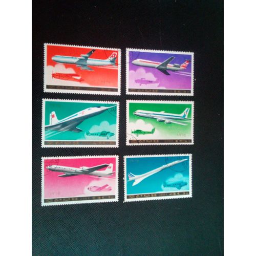 Timbre Coree Du Nord Yt 1451 A B C D F G Avions 1978 ( 051204 )