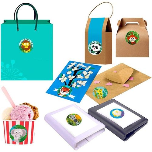 1 Rouleau Bande Dessinée Animaux Autocollants Ruban Adhésif Enfant Enseignant Récompense Autocollant Cadeaux P31b