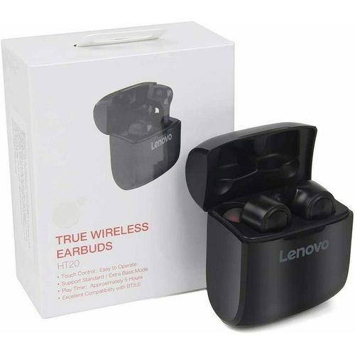 Écouteurs Noirs Bluetooth 5.0 Lenovo HT20