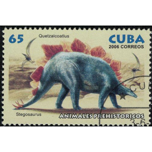 Cuba 2006 Oblitéré Used Animaux Dinosaures Éteints Stegosaurus Et Quetzalcoatlus Su