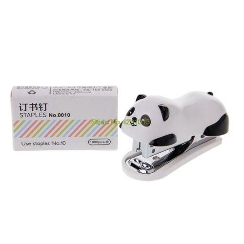 Mini Panda Agrafeuse Ensemble Reliure À Papier Dans 1000 Pièces Agrafes Bureau Fournitures Scolaires Livraison Directe Support