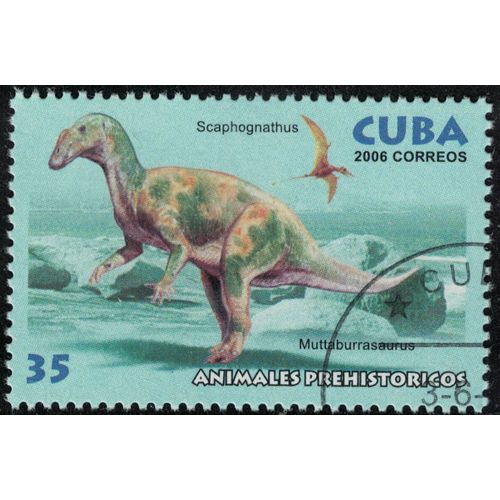 Cuba 2006 Oblitéré Used Animaux Dinosaures Éteints Muttaburrasaurus Et Scaphognathus Su