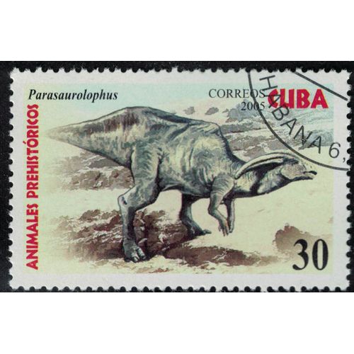 Cuba 2005 Oblitéré Used Animaux Dinosaure Éteint Parasaurolophus Su