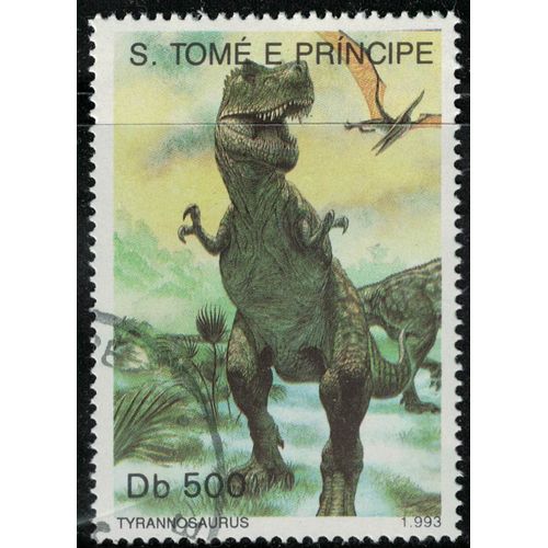 Sao Tomé Et Principe 1993 Oblitéré Used Animaux Dinosaure Éteint Tyrannosaurus Tyrannosaure Su