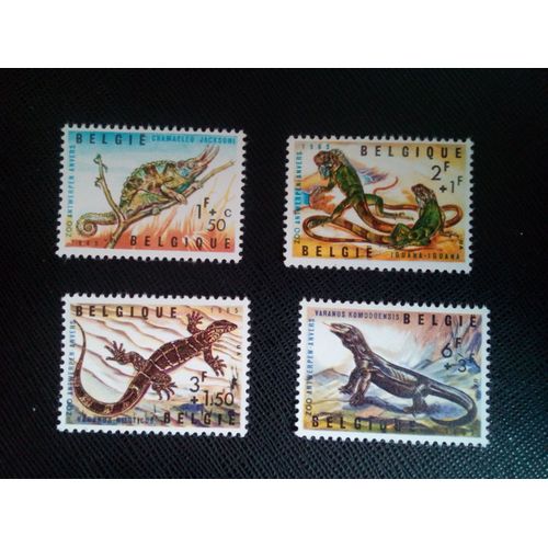 Timbre Belgique Yt 1344 A 1347 Séries: Reptiles 1965 ( 061204 )