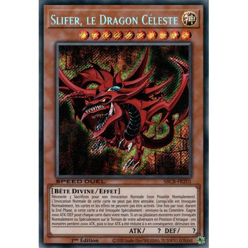 Yugioh! Slifer, Le Dragon Céleste Speed Duel Sbcb-Fr201