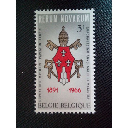 Timbre Belgique Yt 1362 Armoiries Du Pape Paul Vi 1966 ( 061204 )