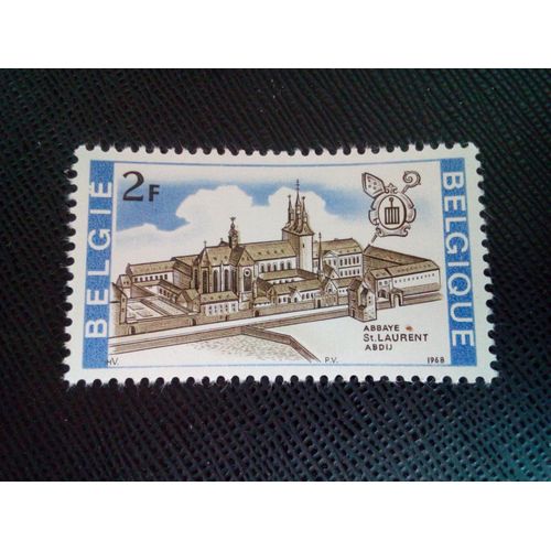 Timbre Belgique Yt 1466 Abbaye Saint-Laurent, Liège 1968 ( 061204 )