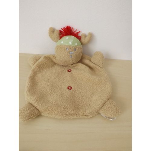 Doudou Ours Cer Marron Rouge Absorba