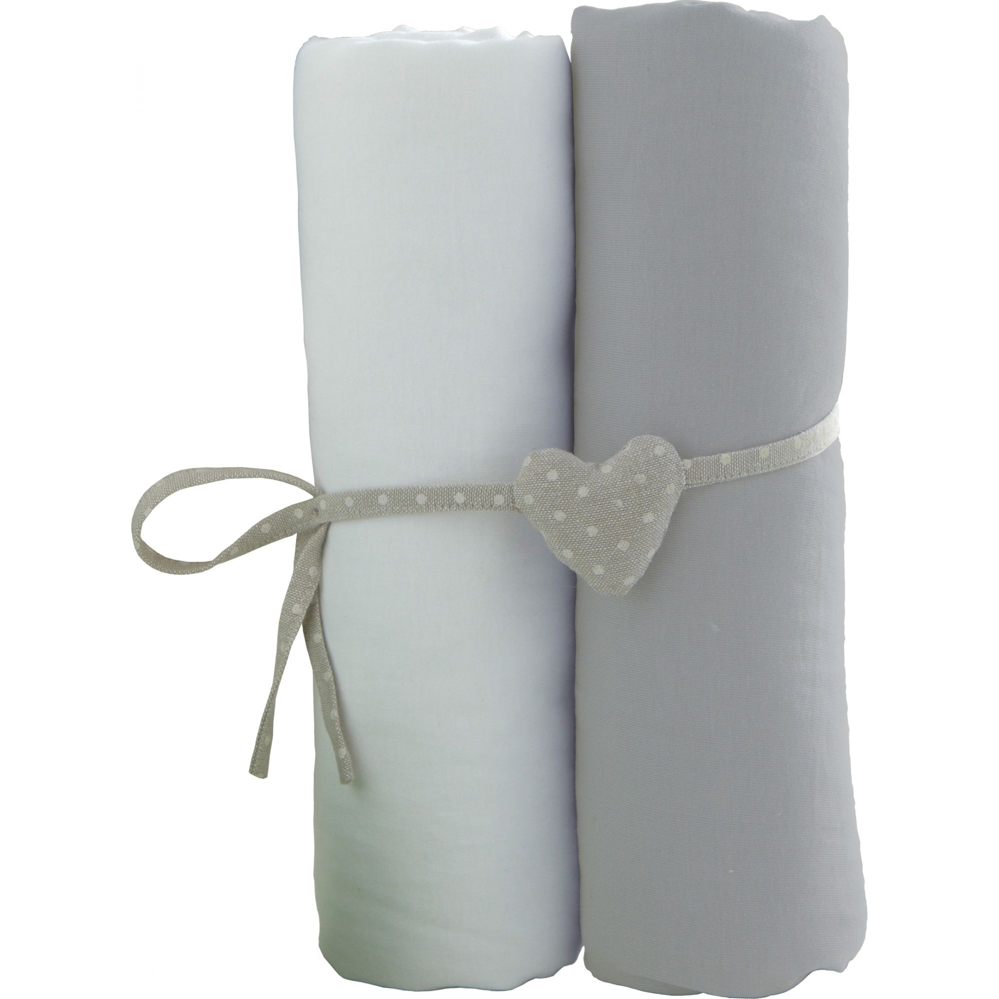 Lot De 2 Draps Housse 50x83cm Blanc Et Gris - Babycalin