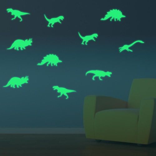 9 Pièces Lumineux Décor À La Maison Décalcomanie Bébé Enfants Chambre Autocollants Fluorescents Dinosaure Lueur Dans Le Noir Stickers Muraux