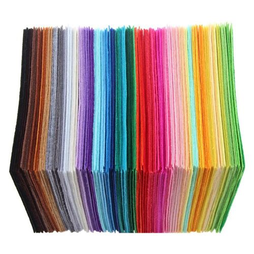 40 Pièces/Ensemble Bricolage Tissu Coloré Tissu 1mm Épaisseur Polyester Tissu Feutres De Maison Couture Mariage Décoration Artisanat Chiffons 10x10cm