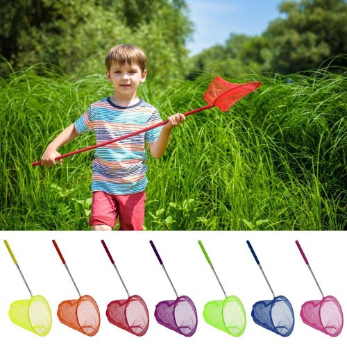 Filet Enfants Extérieur Aquarium Télescopique Pêche Insecte Papillon Libellule Filet Acier Inoxydable Tige Attraper Têtard Poisson Filet Enfants