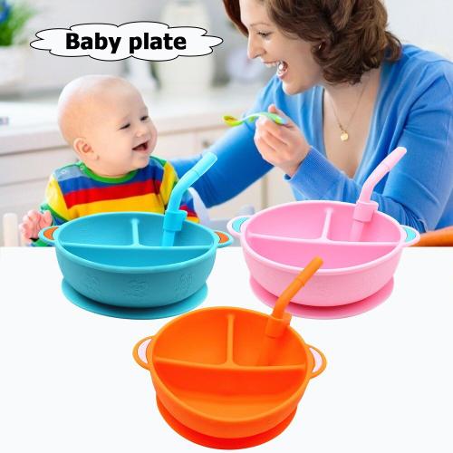 Plateau d'alimentation pour bébé en silicone avec bol à ventouse