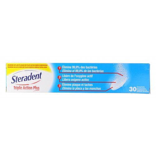 Steradent Triple Action Plus 30 Comprimés 