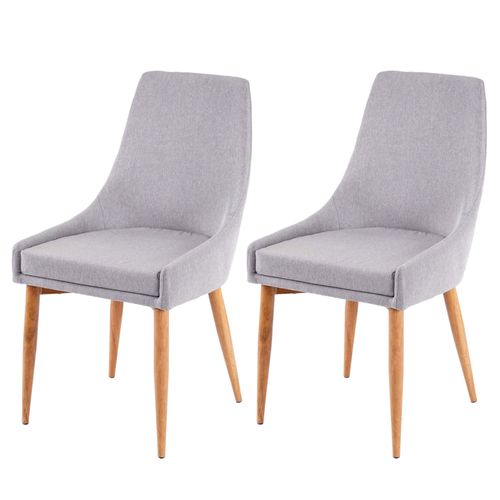 2x Chaise De Salle À Manger Hwc-B44 Ii, Fauteuil, Style Rétro   Tissu Gris