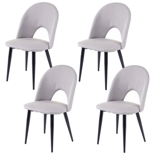 4x Chaise De Salle À Manger Hwc-D73, Fauteuil, Tissu   Gris