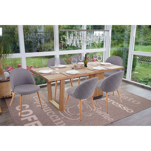 6x Chaise De Salle À Manger Hwc-D53, Fauteuil, Style Rétro Années 50, En Tissu   Gris Foncé
