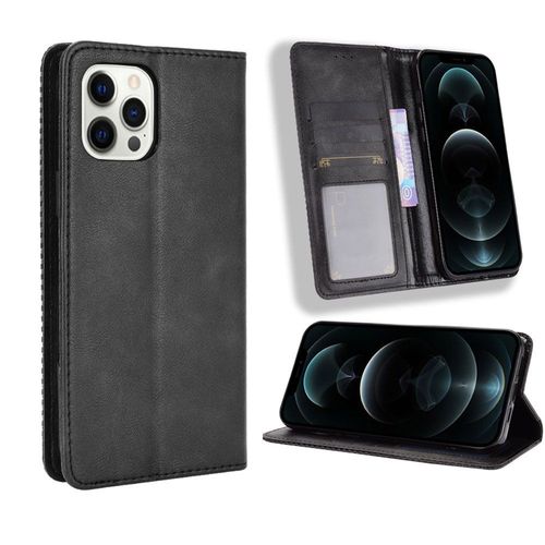 Etui Pour Apple Iphone 12 / Iphone 12 Pro - Cuir Pu, Noir Etui,Housse, Coque, Pochette
