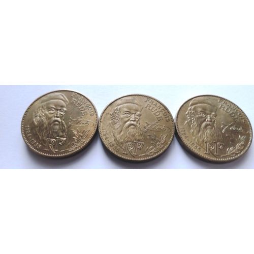 Monnaie De 10 Franc - Bicentenaire De La Naissance De Francois Rude 1784-1984 - Lot De 3 Pièces