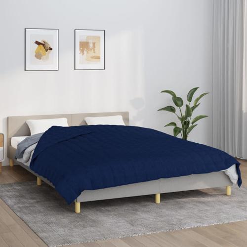 Vidaxl Couverture Lestée Bleu 200x200 Cm 9 Kg Tissu