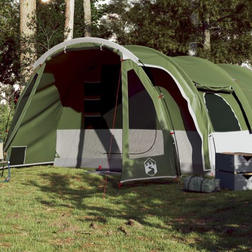 Vidaxl Tente De Camping Tunnel 8 Personnes Vert Imperméable