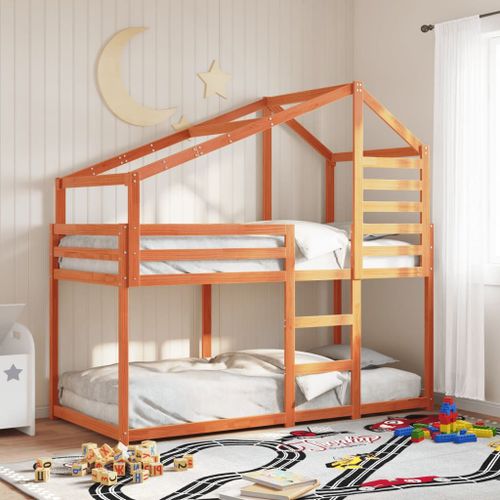 Vidaxl Lit Superposé Sans Matelas Cire Marron 75x190 Cm Pin Massif