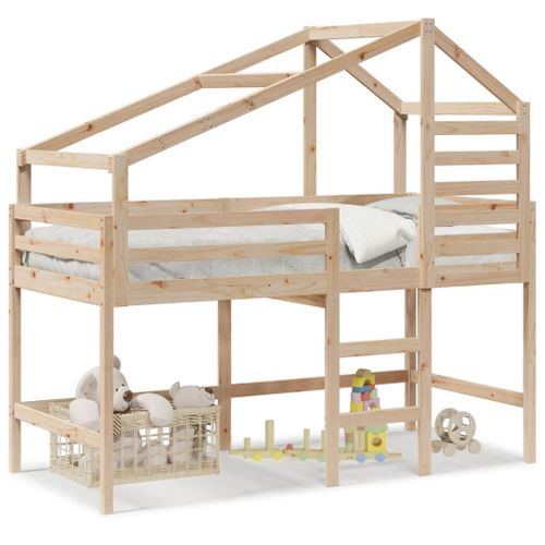 Vidaxl Lit Superposé Et Échelle Et Toit 80x200 Cm Bois De Pin Massif