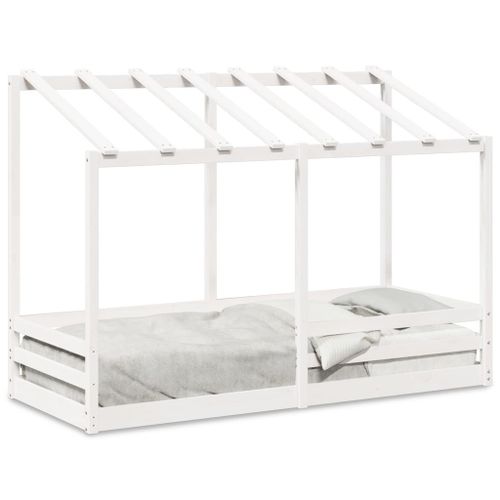 Vidaxl Lit Pour Enfants Avec Toit Blanc 90x190 Cm Bois Massif De Pin