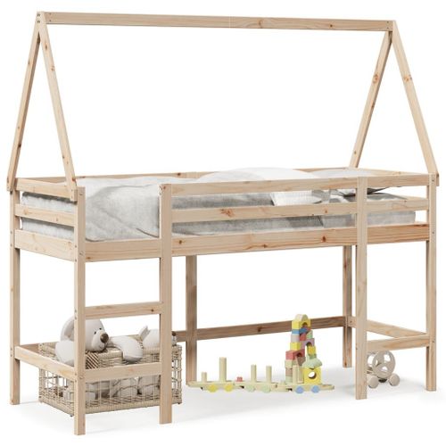 Vidaxl Lit Superposé Et Échelle Et Toit 90x190 Cm Bois De Pin Massif